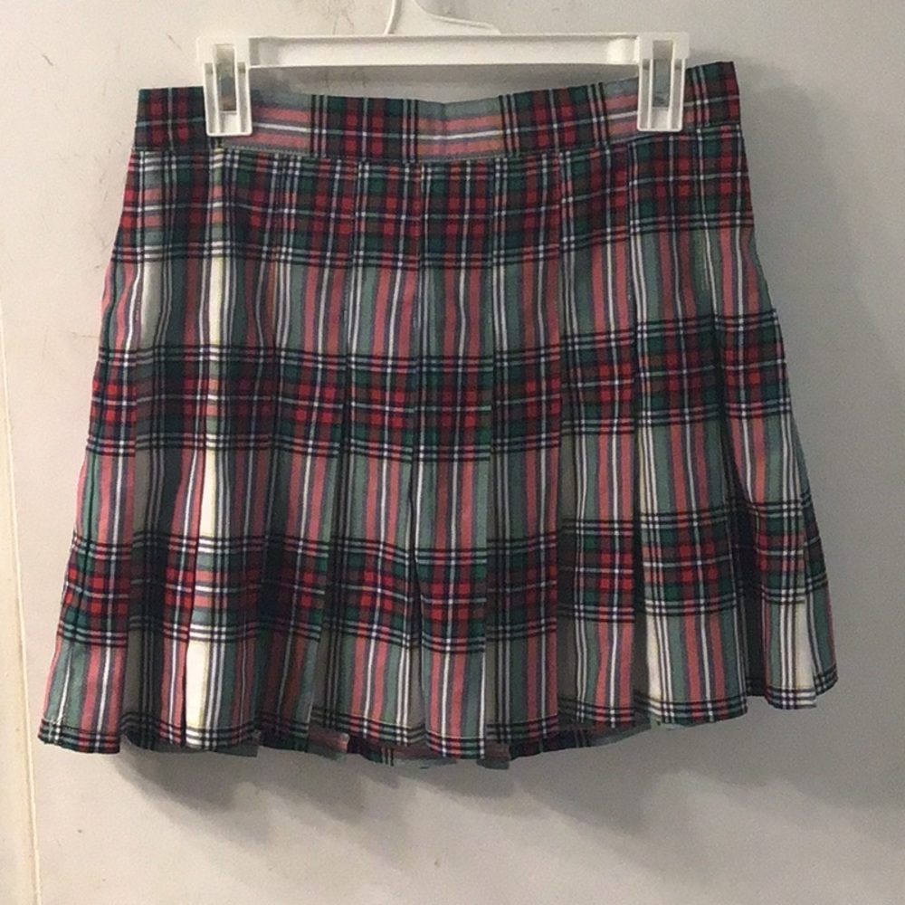 Aerie Plaid Pleated Mini Skirt Size Large